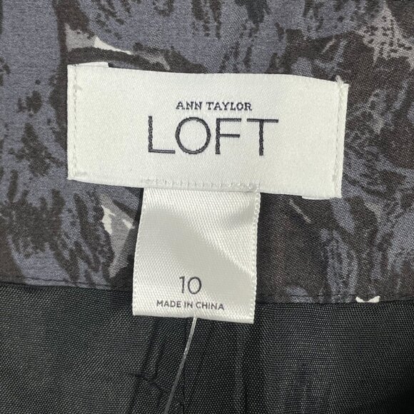 NEW Ann Taylor Loft Skirt Womens 10 black gray floral pencil straight - Picture 2 of 7